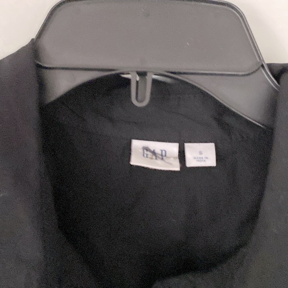 Gap Black Long Sleeve Shift Dress. Buttons to Waist. Cotton & Eyelet Bottom EC - Picture 2 of 11